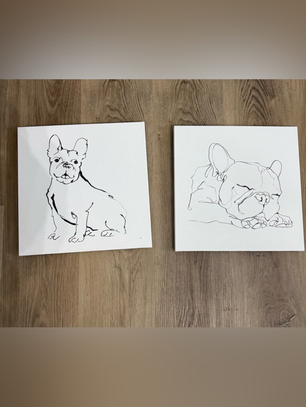 "Line Dog French Bulldog II " by Chris Paschke set of 2
